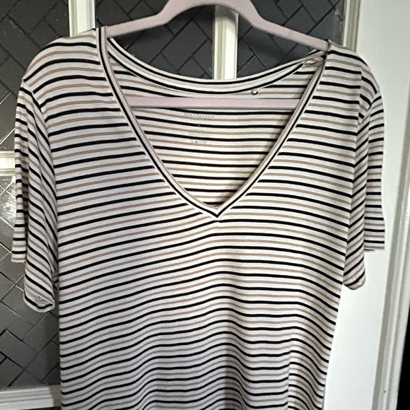 WOMENS MM LAUFLER RENEE STRIPE ORGANIC PIMA COTTON T-SHIRT DRESS - Picture 7 of 15